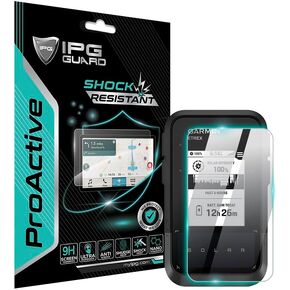 IPG Proactive for Garmin eTrex Solar GPS Handheld Navigator (2 Units) 9H Hardness Screen Protector Smooth Glass Touch Ultra Responsive High Clarity Anti Scratch for eTrexSOLAR