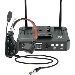 Hollyland Solidcom C1 Pro Single HUB & Wired Headset Bundle 1.9GHz Full-Duplex Wireless Headset Intercom System for Team Communication with AB Grouping UAC Cloud Meeting Expandable Connection