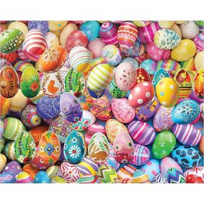 White Mountain Eggs Easter Puzzles 1000 Pieces Fun Collage Jigsaw Puzzle for Adults and Family 24"x30"