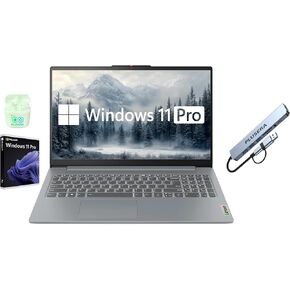 Lenovo IdeaPad 15.6" FHD Business & Student Laptop Computer, 8GB RAM 2.2TB Storage (2TB SSD+256GB Docking Station Set), 8-Cores Intel Core i3, Windows 11 Pro, PLUSERA Earphones, Grey