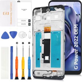 for Motorola Moto G Power 2022 6.5" OEM LCD +Frame Screen Replacement LCD Display Touch Digitizer Screen Assembly XT2165-5 XT2165DL with Repair Tools