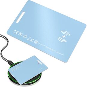 Air Tag (2025) iOS Only Bluetooth Tracker Card with Apple Find My, Rechargeable Smart Card Wallet Finder GPS Tracker, Keys Finder and Item Locator for Keys, Bags, Passports (Blue, 1 Pack)