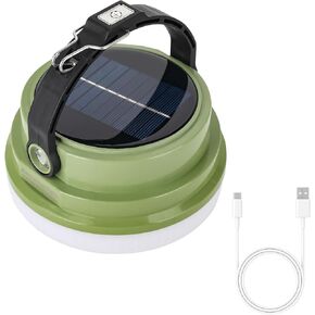 Large Capacity Lithium Battery Portable Flashlight LED Solar Camping Light Rechargeable Light, IP65 Waterproof Tent Light Power Off Emergency Outdoor Survival Tool (Blue, 100)