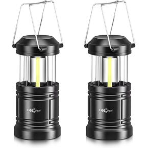LED Camping Lantern, Battery Operated Lights, Adjustable Brightness for Camping, Emergencies, Power Outages, Outdoor Collapsible Lanterns, 2 Pack
