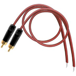 RCA Speaker Bare Cable Wire, Speaker Pigtail Cable Cord to RCA Connector Plug Adapter, 1.64FT Audio Video Cable Repair with Open End for Audio Devices -2PCS