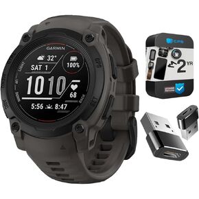 Garmin 010-02932-00 Instinct E 40mm Rugged Outdoor GPS Smartwatch 24/7 Health Monitor (Charcoal) Bundle with 2-Year CPS Protection Pack +Deco Essentials Converter Adapter Type C Adapter, Type-C USB C