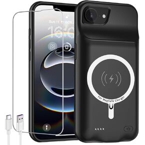 Battery Case for iPhone 16e, Upgraded 10000mAh High Capacity Rechargeable Portable Protective Extended Charger Case, Wireless Charging Compatible with iPhone 16e (6.1 inch) Charging Case & Carplay