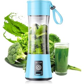 Portable Blender for Smoothies and Shakes - Cordless Personal Blender with 380Ml BPA Free Travel Cup, 6 Stainless Steel Blades for Powerful Blending, Suit for Sports/Travel/Home