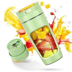 Portable Blender Cup 600ml - Large Capacity Travel Mug for Shakes, Smoothies & Juices | USB Rechargeable Personal Blender with Multi-Blade Tech & High-Power Motor (White)