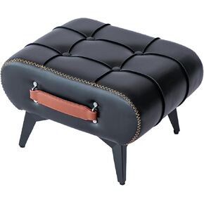 Small Footstool Ottoman - Stylish and Functional Faux Leather Footrest for Extra Seating in Living Room, Entryway, or Office in Saudi Arabia
