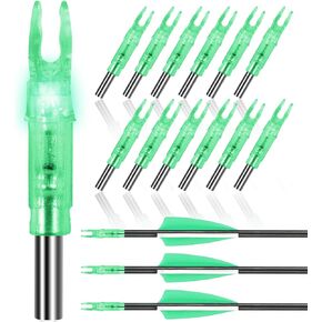 Pacify 12 Pcs Lighted Arrow Nocks, Light up Nocks for Arrow .244/6.2mm Lighted Knock for Archery Hunting