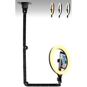 مصباح رنين هاتف Mount Mount السقف ، الجدار الجدار 11 '' Light مع حامل الهاتف لـ Samsung Galaxy S24 S23 S22 S21 A35 A15 و iPhone 16 15 14 13 12 11 هواتف ذكية