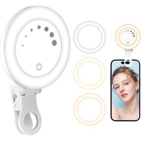 TBWHL SELFIE LIGHT لمقطع الهاتف على ضوء الحلقة مصباح ملء محمول قابل لإعادة الشحن مع 40 LED لجهاز الكمبيوتر المحمول الهاتف على الهواء مباشرة