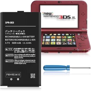 بطارية SPR-003 لـ Nintendo 3DS XL New 3DS XL LL Game Console ، 3600mah 2025 New Li-Ion 0 Cycle Internal Brade Battery مع مجموعة أدوات الإصلاح