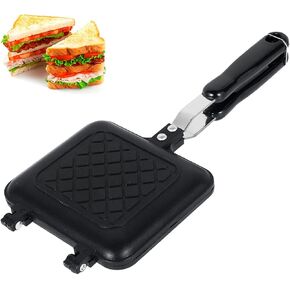 Stovetop Sandwich Maker, Camping Toastie Maker, Grilled Panini Maker Pan with Non-Stick Plates, Double Sided Toasted Sandwich Maker Breakfast Frying Pan for Outdoors Camp Home Kitchen