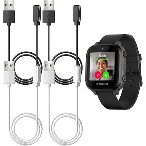 Seltureone 4-Pack Chargers Compatible for Cosmo JrTrack 4/JrTrack 3/JrTrack 2/JrTrack/JrTrack SE Charger, Magnetic Charging Cable Accessories for Cosmo Smart Watch