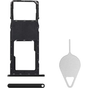 Sim Card Tray Replacement for Samsung Galaxy A02s (Single SIM Version) Black Card Tray Slot Holder Bracket Adapter with Needle Ejector for A02s SM-A025U SM-A025U1