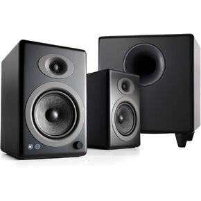 Audioengine A5 Black Powered Speakers and S8 Black Subwoofer with Remote