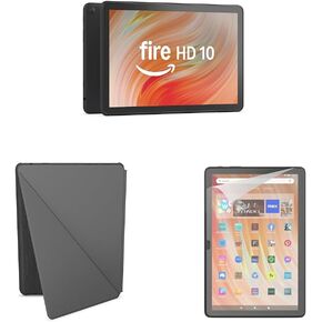Amazon Fire HD 10 Convenience Bundle with Case and Screen Protector (32GB, Black)