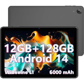 2024 Tablet 10 Inch Android 14 Tablets, 12GB RAM+128GB ROM(Expand to 1TB), Octa Core 1280 * 800 IPS HD Display Android Tablet, Unisoc A523 CPU, 5G/2.4G WiFi, Dual 5MP+8MP Camera,(Gray)