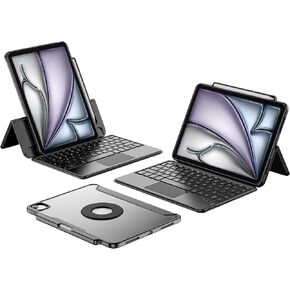 ProCase for iPad Air 11 inch (M3/M2) 2025/2024 Case with Keyboard; iPad Air 5/4th Gen 10.9" & iPad Pro 11 inch 4th/3rd/2nd/1st Gen Magnetic Detachable Protective Cover with Touchpad & Pencil Holder