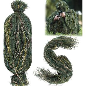 Ghillie Suit Thread - Lightweight Synthetic Material Yarn to Build Your Own Layout,Camouflage Cape,Hunting Gear for CS Game,Halloween 18" Long,1/2 lb Bundle(Woodland)