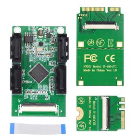ChenYang M.2(A+E Key) 2230MM to NVME M-Key Extension Card Adapter for Motherboard NVME SSD Hard Drive Port Extension 2230/2242/2260/2280MM with 15cm Flat Cable