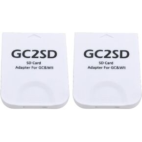 Create idea 2 Pieces 512GB Storage Card Adapter 45 * 35.5 * 7mm GC2SD Micro Card Reader Compatible with Gamecube Wii Consoles, Transparent