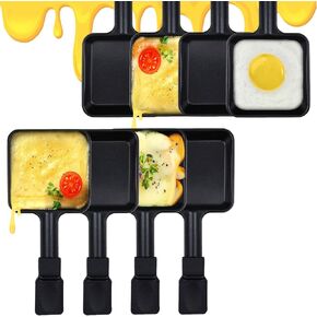 HONNE 8pcs/set Square Shape Non-Stick Coating Mini Raclette Grill Pan Cheese Pan Replacement/Additional Raclette Dishes Mini Grill Pan