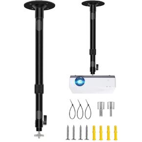 2-Be-Best Universal Projector Mount Length 15-31in / 40-80cm Long Projector Ceiling Mount 360° Rotatable Ceiling Projectors Mounts Adjustable Bracket Black Upgraded