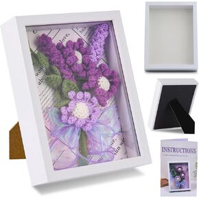 IMZAY Sunflower Crochet Kit with Photo Frame, Sunflower Knitting Weaving Set with Yarn, Hooks, Instruction, Stitching Markers, Fiber Fill, Floral Wire, Crochet Set for Mother's Day, Thanksgiving Day