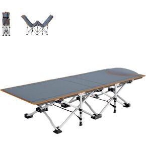 Small Camping Cot, Folding Cot with Foam-Filled Pillow, 63''x 22.6''Compact Cot Bed, Indoor Outdoor Portable Sleeping Bed