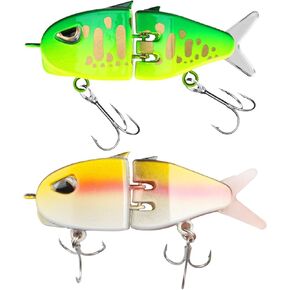 2 Pack Mini Glide Bait, Raptor Fishing Lure, Mini Swimbait, Glide Baits for Bass Amazing Fishing Gear Gifts for Family