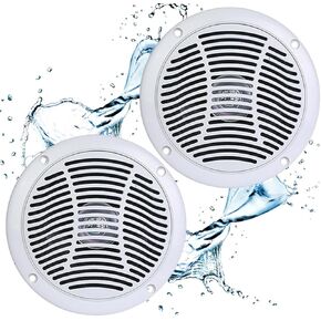 PQN Audio RV610-4W, 6 inch Dual Cone Waterproof Marine Speaker for Boat, RV, Camper and Golf Cart