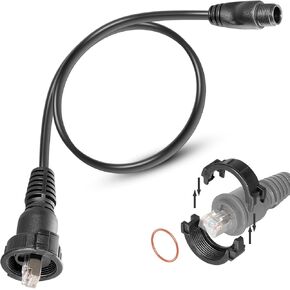 010-12531-01 Marine Network Adapter Cable Black Small to Large RJ-45 Connector Compatible with Panoptix LiveScope System，GC 200 Marine IP Camera, GLS 10 Sonar Module,GMR Fantom 54 56 124 126 254 256