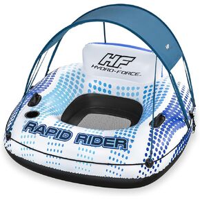 Rapid Rider Canopy Tube 54" x 54"| Durable Inflata-Shield Material | UV Sun Protection | Built-in Cup Holder | Heavy Duty Handles. Ultimate Water Fun