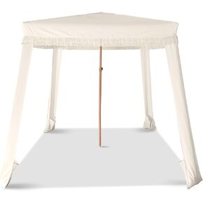 شاطئ كابانا مع هامش - 6 × 6 قدم. بوهو بيتش مظلة مظلة ، مظلات محمولة للرمال مع كيس حمل وأكياس الرمل ، خيمة مظلة الظل الفورية للشواطئ والفناء الخلفي in Kuwait