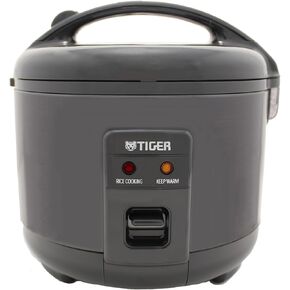 Tiger JNP-S18U-KY 10 Cup Capacity White Rice Cooker with Non-Stick Inner Pot, Retractable Power Cord, and Keep Warm up to 12 hours (Obsidian Black)