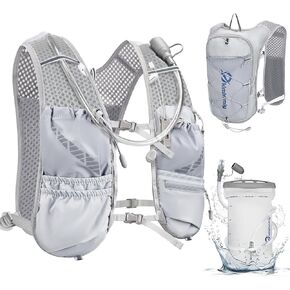 Running Hydration Vest for Women Men, Lightweight Adjustable Hydration Backpack with 1.5L Water Bladder Bag for Hiking, Trail, Running, Marathons, Cycling