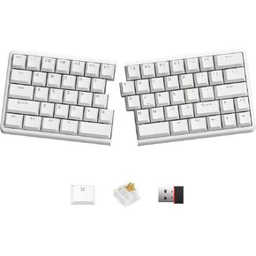 Wireless Ergonomic Split Mechanical Keyboard - Linear, Hot-Swappable, Compact 60% Layout, Programmable for Mac & Windows, PBT Keycaps(Standard Version)