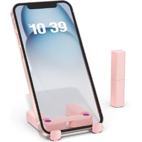 Foldable Cell Phone Stand for Desk,Portable Lipstick Phone Holder for Desk Travel Essentials Office Accessories Compatible with iPhone 16 15 14 13 12 11 Pro Max SE XS XR, Samsung, Pink