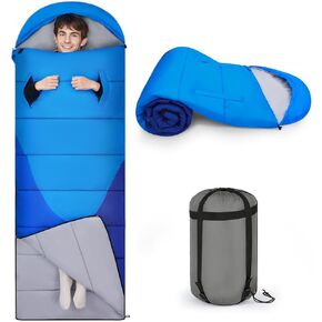 Basumee Sleeping Bags for Adults 3 Season Warm Cool Weather Wearable Camping Sleeping Bag with Compression Bag Portable Backpacking Hiking Camping Essential for Women Men Kids Teens