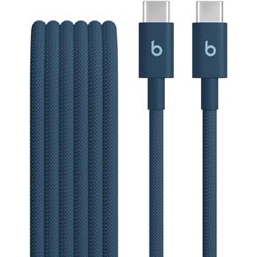 Beats USB-C إلى USB-C المنسوجة كبل الشحن السريع الشاحن المتوافق/الخالي من التشابك لأجهزة Apple & Android USB-C (1.5 متر ، 5 أقدام)-أحمر سريع