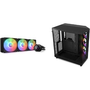 NZXT Kraken 360 RGB 360mm CPU Liquid Cooler & H6 Flow RGB Mid-Tower Case with 3 RGB Fans