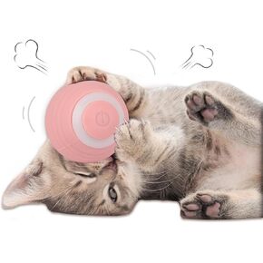 Interactive Cat Toys Ball Pet Smart Ball Automatic Rolling Chase Ball with Colorful Lights, Perfect Indoor Playmate Toy Ball for Kitten & Puppy Dog Playing, USB Rechargeable (Sky Blue)
