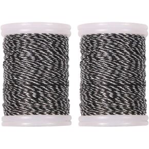 Huntingdoor Bow Strings Serving Thread, 120 yard/110m Archery Bowstring Serving, 3 Strands 0.015-inch Durable Nylon Serving Thread (String Black+White)