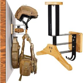Tactical Gear Stand - Plate Carrier Helmet Wall Mount with Hooks | Motorcycle Hanger Rack for Football, Cycling, and Accessories