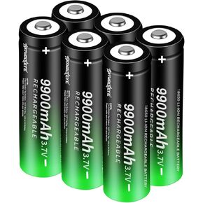2 Pack 18650 Rechargeable Battery 3.7v Batteries 18650 Rechargeable Battery Lithium 3.7 Volt Button Top for Flashlights, Headlamp etc