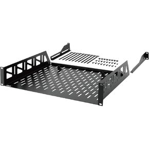 Tecmojo 2U Rack Shelf,19 inch Server Rack Shelf 14 inch Depth,Weight Capacity 110Lbs/50kg,Rack Mount Shelf for 19" Network Racks & Cabinets,with Complete Accessories (2Pack)