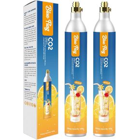 BLUE FLAG 60L Co2 Carbonator Compatible with Sodastream Appliances (Excluding Art, Terra Seltzer Maker), 14.5oz, Set of 2